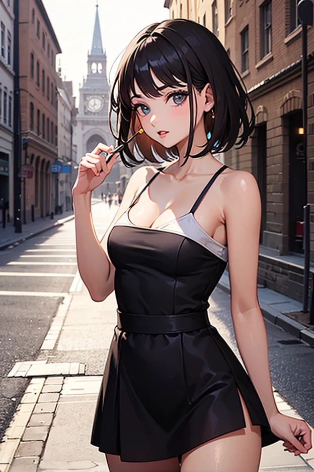 (best qualityer)), ((master part)), (circunstanciado),
extremely detailed photo perfect face (Bruna Markezine)
brunette with lighter skin with light brown eyes, Walking on the street