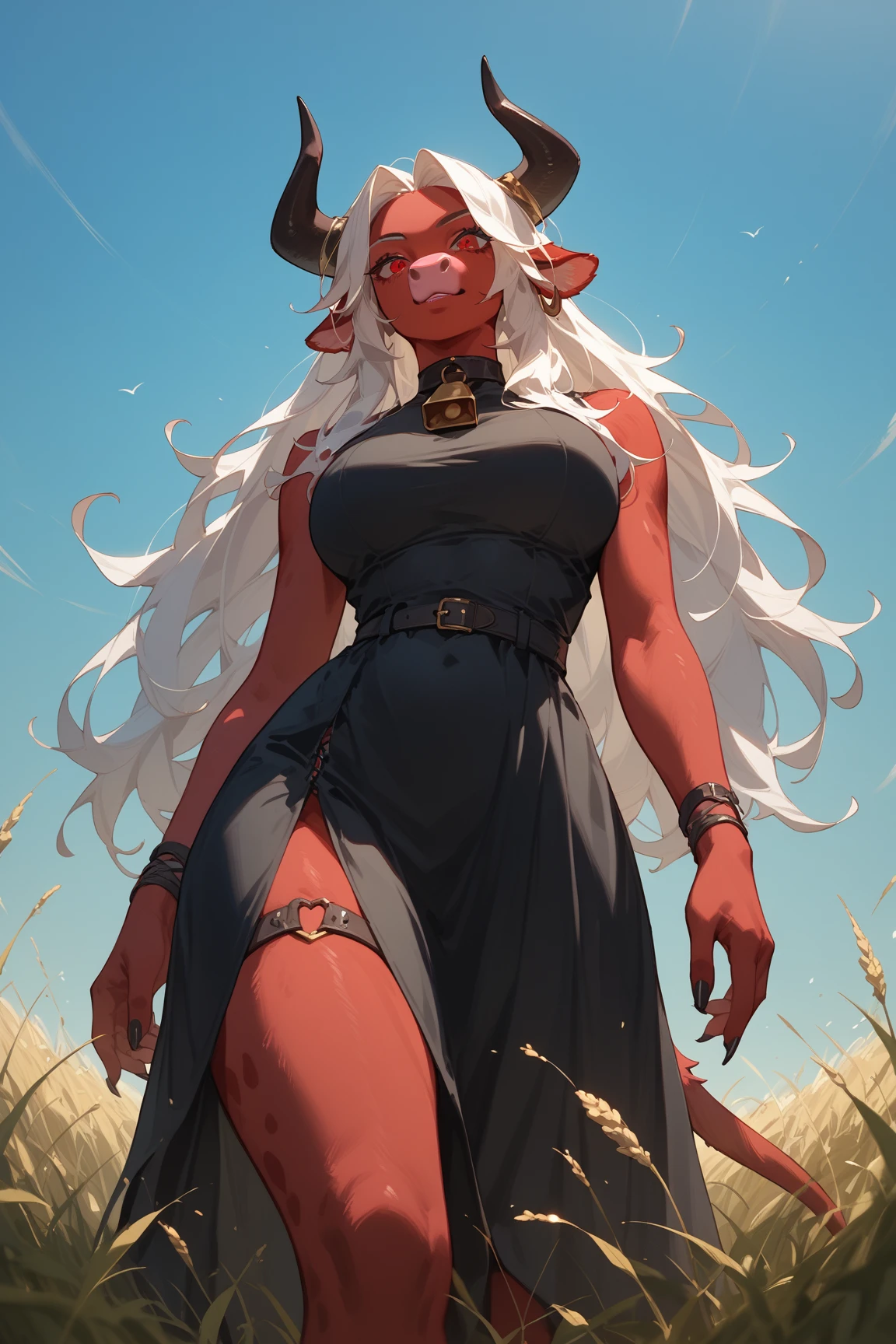 ultra-detailed, masterpiece, masterwork, high quality, best quality, hdr, posted on e621, (by hioshiru), nsfw, female, solo, (white little body minotaur), hairy dragon, (long silver hair, yellow eyes, detailed eyes, white chubby body, fat), stylish pose, (, forells), fronw, dynamic angle