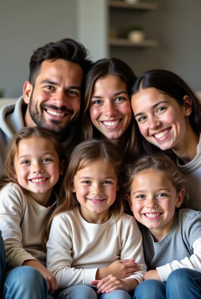 Happy moeslem family in front of FOR-SIL text background