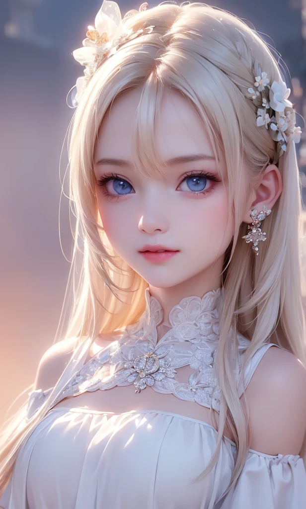 masterpiece,Highest quality,Very detailed,beautiful girl,white goth prom dress,Frills,bride,Silver Tiara,Earrings,bouquet,Blonde,A lot of gems,Soft lighting, teenager,Perfect Face,Beautiful and detailed eyes,Green Eyes,Beautiful Skin,skinny,Small breasts,Dynamic,A magnificent churchyard,Lots of flowers,Flower Shower