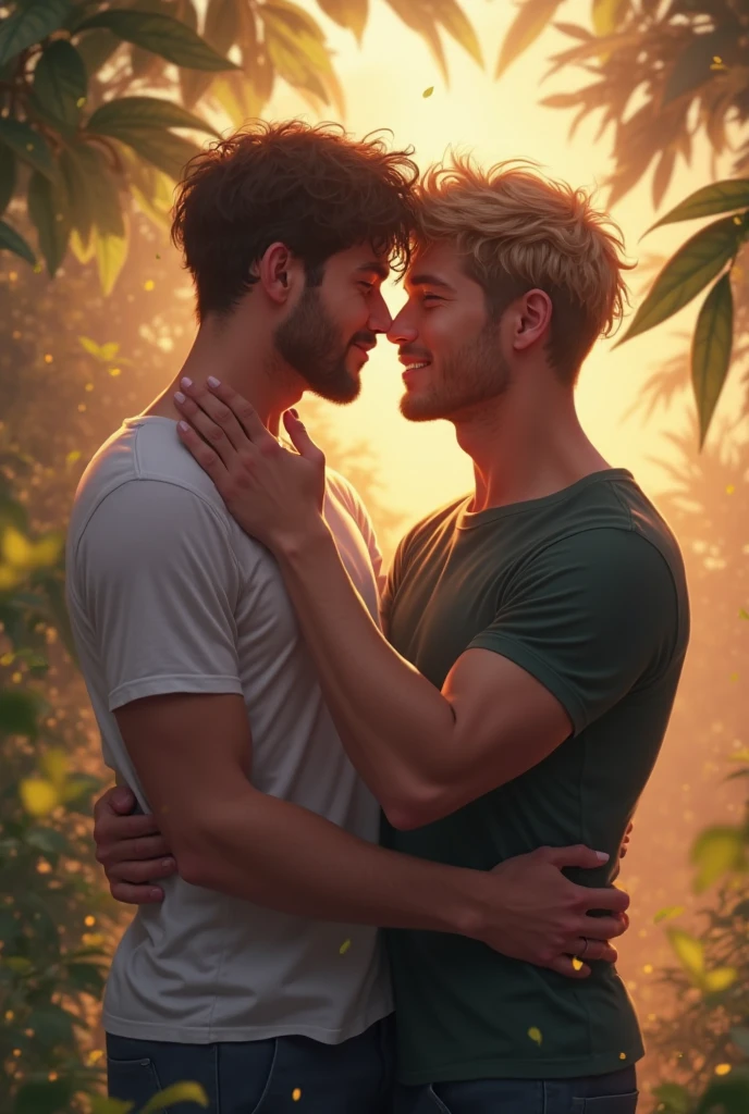 two men kissing