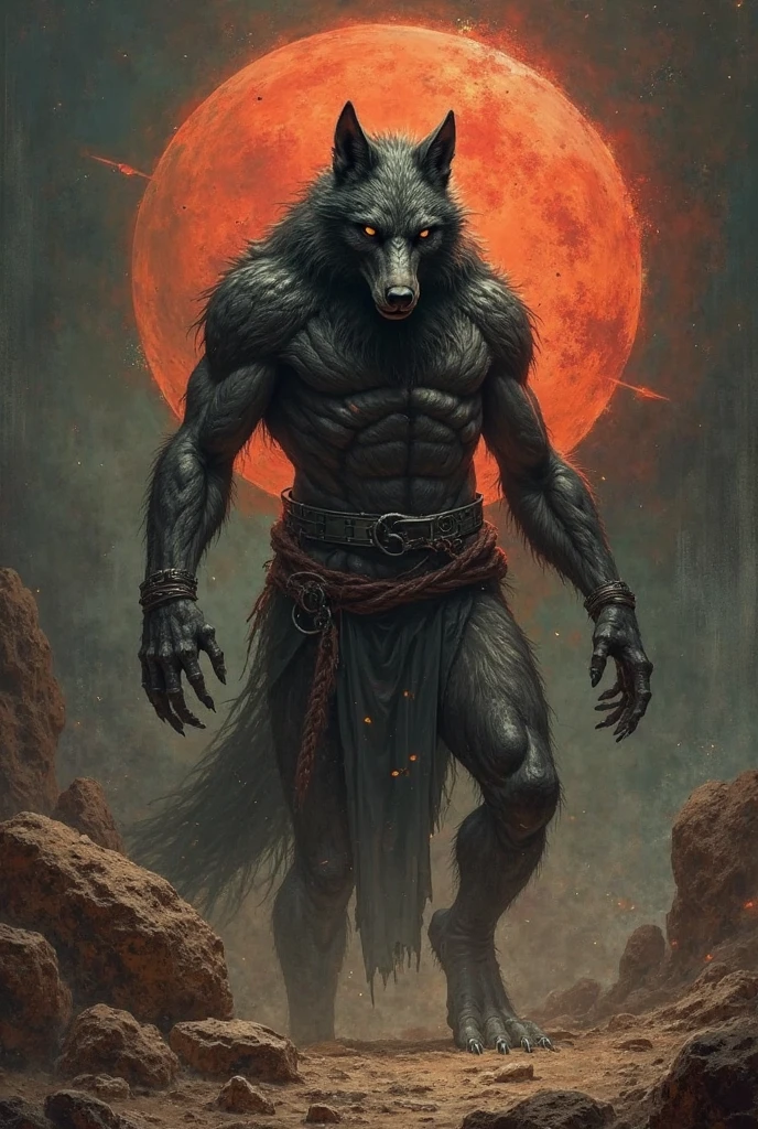 Dans un éclat de lumière vive et de couleurs vibrantes, émerge un être fascinant. Ce personnage, mi-homme mi-animal, semble tout droit sorti d'un conte fantastique. Sa silhouette majestueuse se découpe sur un fond flamboyant, chaque détail de son corps unissant la force brute de l'animal et la sagesse millénaire de l'homme. Ses yeux, perçants et envoûtants, racontent une histoire ancienne, pleine de mystère et de magie. Dans ce monde où les frontières entre réalité et fiction s'effacent, il inca