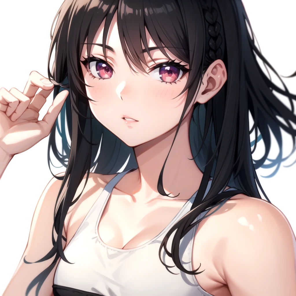 girl Sweat It's hot summer Looking down Top View Landscape Small breasts Diagonally upward Standing pose Overlooking Sweatだく