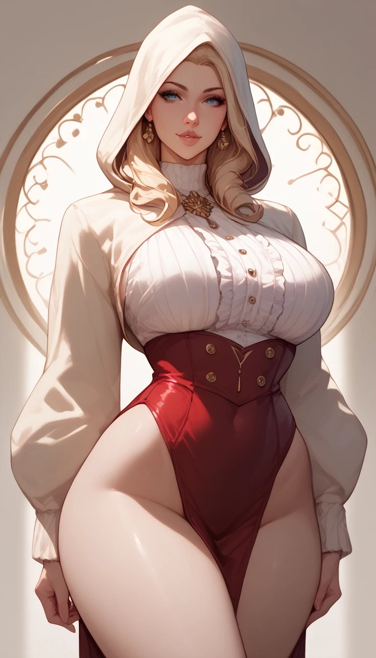 corset, cleavage, legs, standing, sexy, seductive, skirt, rubenesque, elf