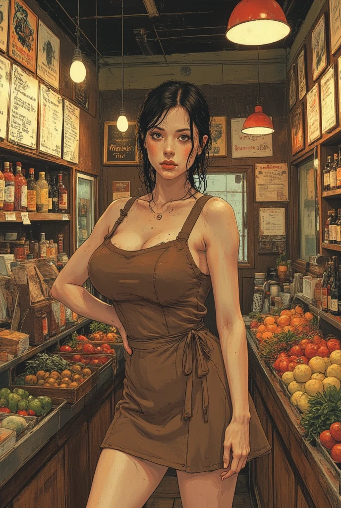 (((Best quality, 8K, masterpiece: 1.3,)), High-definition facial features, delicate facial feature, 1 Young woman, Slim abs, beauty: 1.3, ((long hair, natural hair)), (((short transparent dress))) (((open shoulders))) beautiful face, (((tender eyes))), Double eyelids, smile, I look at the viewer, (Whole body 1.5), (((Young woman, which I bought at the store))), ((((Young woman в упаковке с ценником)))), (((Supermarket))), ((((natural background)))), (standing), bare legs, open big breasts

