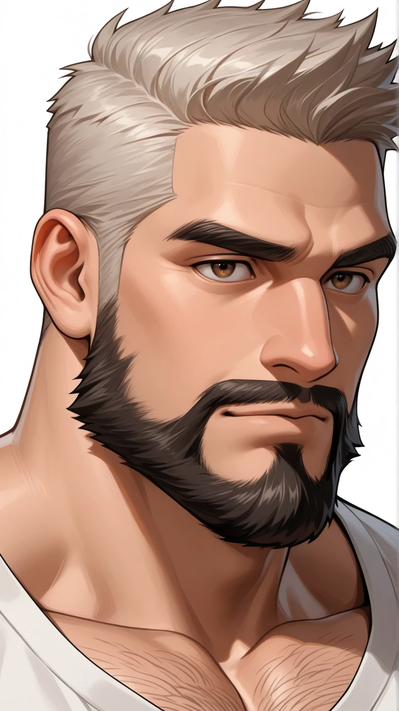 (((Perfect body,White and tender skin,(((muscular, abs, pectorals, muscular male, topless male,))),(((fourth raikage, dark skin, facial hair, beard, goatee, black eyes,))),((masterpiece)),high resolution, ((Best quality at best)),masterpiece,quality,Best quality,((( Exquisite facial features,Looking at the audience,There is light in the eyes,blush,Happy,lol))),))),(((Light and shadow,))),(((Looking at the camera))))