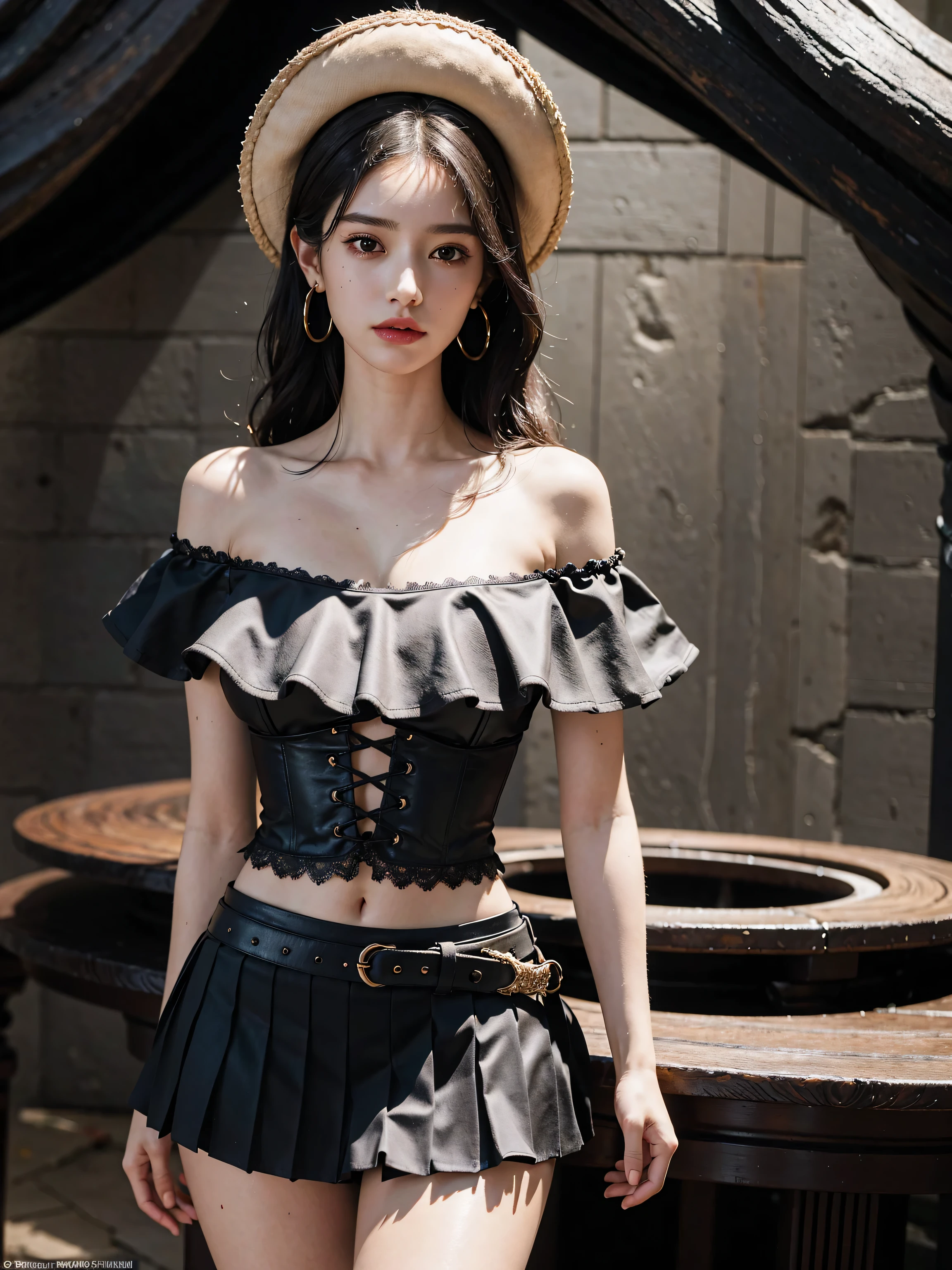 cute swimsuit, see-through, ((cowboy shot)), ((Bare shoulder)), ((Short hemlines, sexy long legs)), ((Elegant and charming posture, random view shots)), realistic detailed photo of a giant breasted girl with exposed shoulders, detailed fingers, high quality skin, red eyes, alone in a winter scene with clouds, wind, and flowing hair, (best quality,4k,8k,highres,masterpiece:1.2),ultra-detailed,(realistic,photorealistic,photo-realistic:1.37),studio lighting,vivid colors