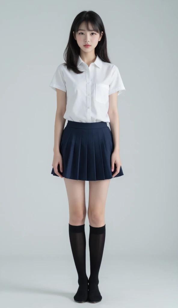 Thai girl,Thai school uniform,full body photo,cute