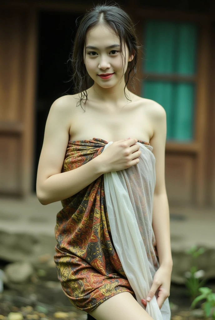 Araffe woman poses in a cloth in the rain, beautiful asian woman, beautiful Asian girl, traditional beauty, asian woman, cute woman, an asian woman, With a new beauty, Asian girl, beautiful oriental woman, Cover with clear cloth., sexy girl, With a seductive smile, The most beautiful Chinese model, Chinese girl, young Asian girl, a young asian woman