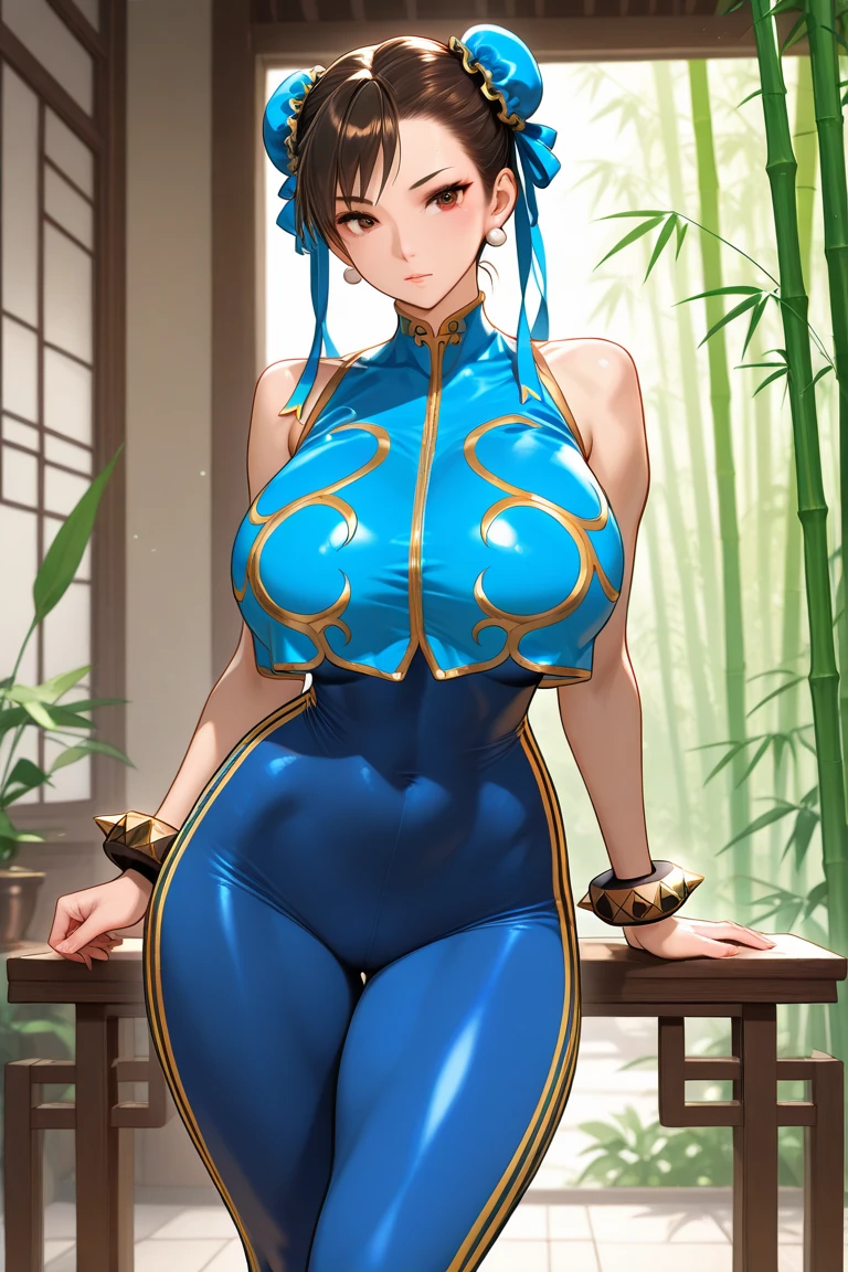 full,chun li, solo wearing bathing in the river, getting wet, having fun, no make-up, rural scenery, sunset,por do sol, sun lighting