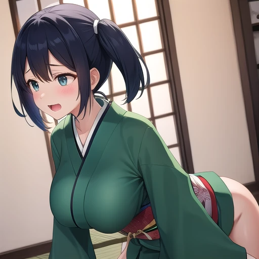 best quality, very aesthetic, Super detailed, best illustration, kimono, nsfw, pussy focus, 1girl, おっぱい, aroused, sex, black_hair