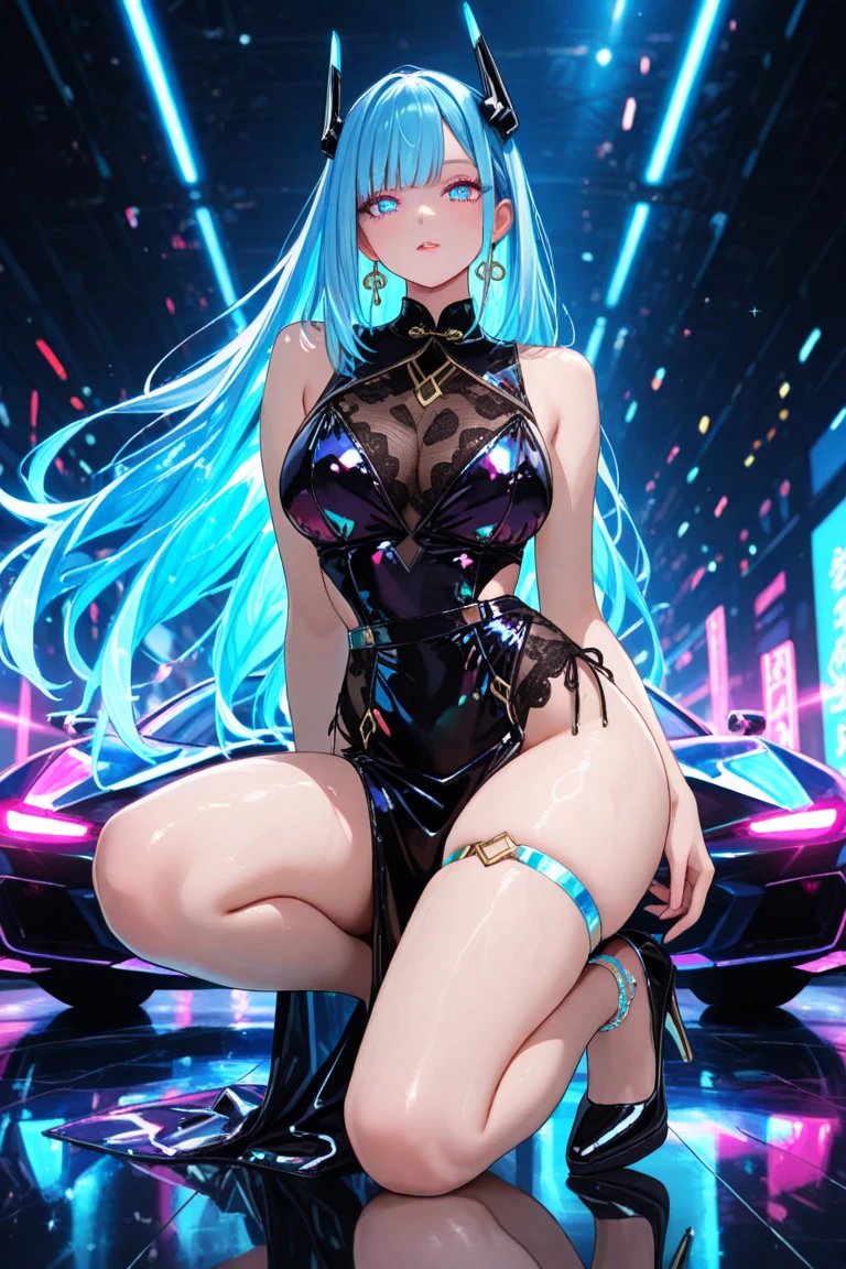 (Holographic angel wings:1.3).focus on breasts.seductive pose、(Two arms、(Hands behind head:1.6).(Downtown at night:1.5).(Configuration from below:2.2)、(Exposing the nipples:1.9).(Bunny earmuffs:1.3)、(Composition from the front:1.1).(Squat, Spread your legs:1.9)、(Cowboy Shot:1.8)、(Shiny Tiffany Blue Holographic Gradient High Leg Sexy Swimsuit:1.9)(Browsing Caution:1.8).(Glowing Skin:1.8).(Wet Skin:1.3).(Huge breasts:2).(Nipples are visible:1.9).Exposing the breasts:1.9).beautiful ,最high quality、Best image quality、masterpiece、((Top model at age 20、 By becoming、Best Bust、The tea that opened my heart、shining eye,((Heterochromia iridis, (右eye, red colored 右eye iris)(左eye, gray purple colored 左eye iris), eye; Red and gray purple)), (Tiffany blue holographic hair color、), Silver-blue smooth and shiny top model hairstyle, Straight silk bangs, Cut in a straight line hair and bangs, Blunt bangs+Cut in a straight line, long and smooth hair、thin,Highest valley、black 、Shiny blue short skirt、shoulder jewelry ,Diamond Earrings、Wristband、black gloves)),high quality、beautiful芸術、background((School Area))、Flight、flying debris、Written boundary depth、movie、Visual Arts、Perfect art、8k,Genuine、Dynamic Performance