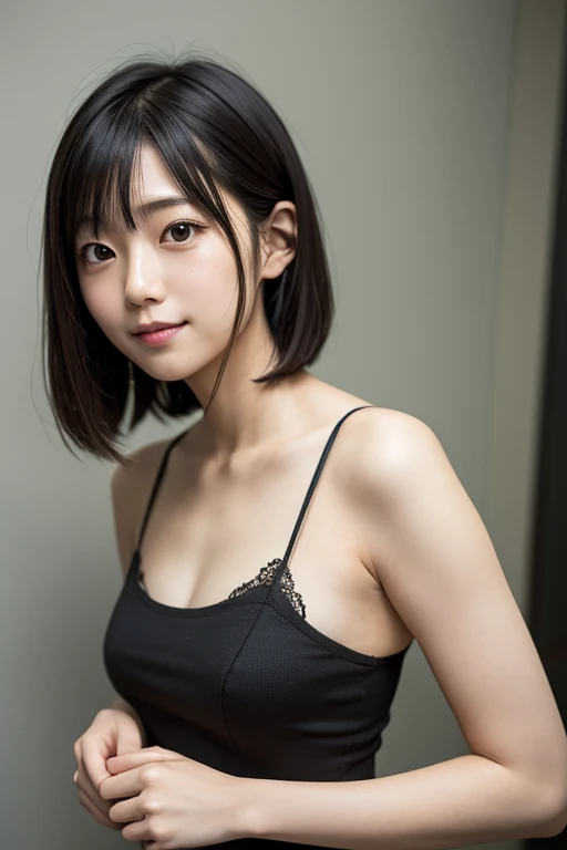 highest quality, illustration, ultra-detailed, finely detailed, high resolution, 8k wallpaper, perfect dynamic composition, beautiful detailed eyes, futuristic rubber suit floating in outer space (black hair 1.2), (huge breasts) :1.1), cleavage, nice pose, sneers, outer space, galaxy, 18 year old girl, nice, (cute:1.3), (beautiful:1.5), sexy shot looking at camera, sideways glance , glaring, moody, downer, cool, boyish, sleepy looking, smile, portrait, gothic makeup,