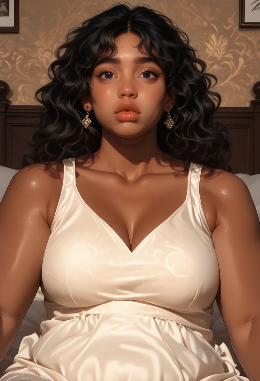 an african man in-center of composition, (in bedroom) two beautiful adult women of European ethnicities, beautiful highly detailed faces are wearing white turtleneck-shirts and white yoga-pants (the women express desire) (the women caress and worship an african man) (the women are touching and snuggling an african man) (extremely detailed CG unity 8k wallpaper:1.5),<(masterpiece:1.5), (best quality:1.7), high resolution illustration, (finely detailed eyes and detailed face:1.3), (detail:1.3, best quality, (ultra-detailed), (an extremely delicate and beautiful), (illustration), (painting),(masterpiece:1.5),cinematic light, dynamic angle, floating, sharp focus,(2d:1.7), (best quality:1.3),(illustration:1.1),((disheveled hair:1.2),(beautiful detailed eyes:1.1),(cinematic light:1.1)