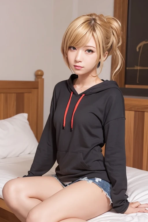 flying debris、Highest quality、An illustration、Highest quality、got it、High resolution、8k wallpaper、Perfect dynamic composition、(((Ezvian Everywhere)))、((From below))、Beautiful and cute 20 year old girl、Beautiful face in every detail、Delicate and cute eyes、Fine skin、Red cheeks.、shy、(Semi-short hair:1.3)、(wavy blonde hair)、Small breasts、Bold sexy pose、smile、Small breasts、Between the legs、Small Ass、Thin butt、Generated on the eaves.、Narrow shoulders、wavy blonde hair、blonde、Heart-shaped earrings、smile、、Gold bracelet、Tie your hair back、White hoodie、Deeply hooded、Loose fitting white harem pants、Combat Boots