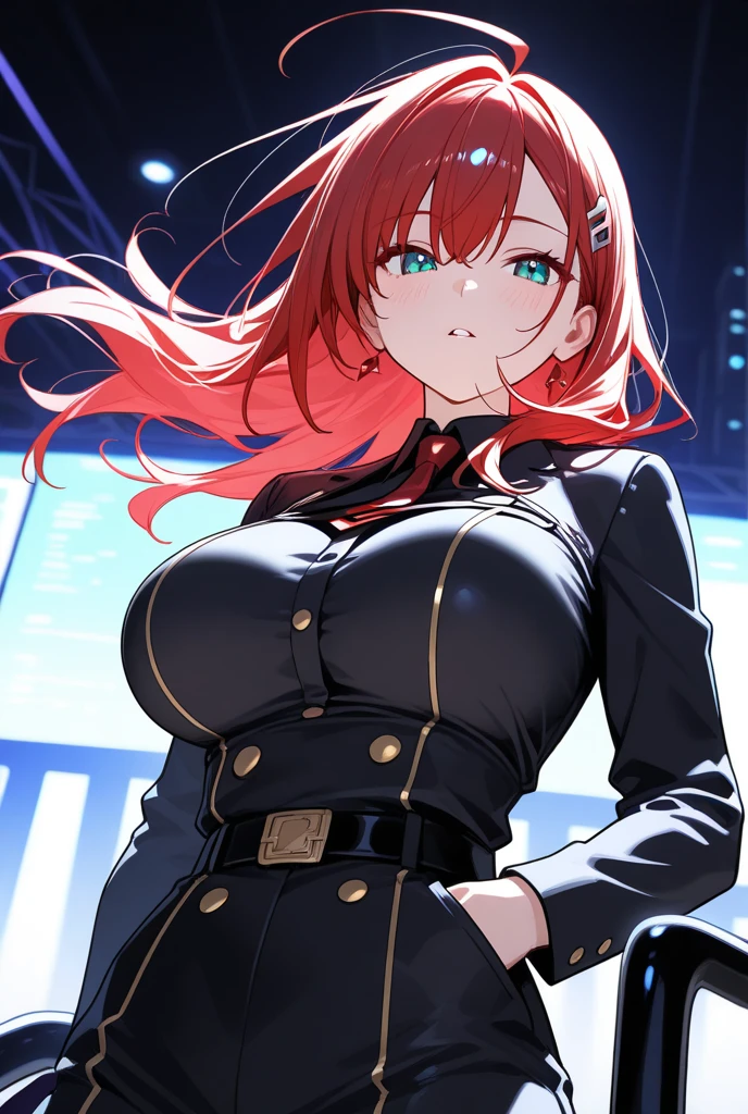 RIAS GREMORY, SCHOOLGIRL UNIFORM, SEXY, large boobs, cleavage, UHD, HDR, 8k, --auto --s2