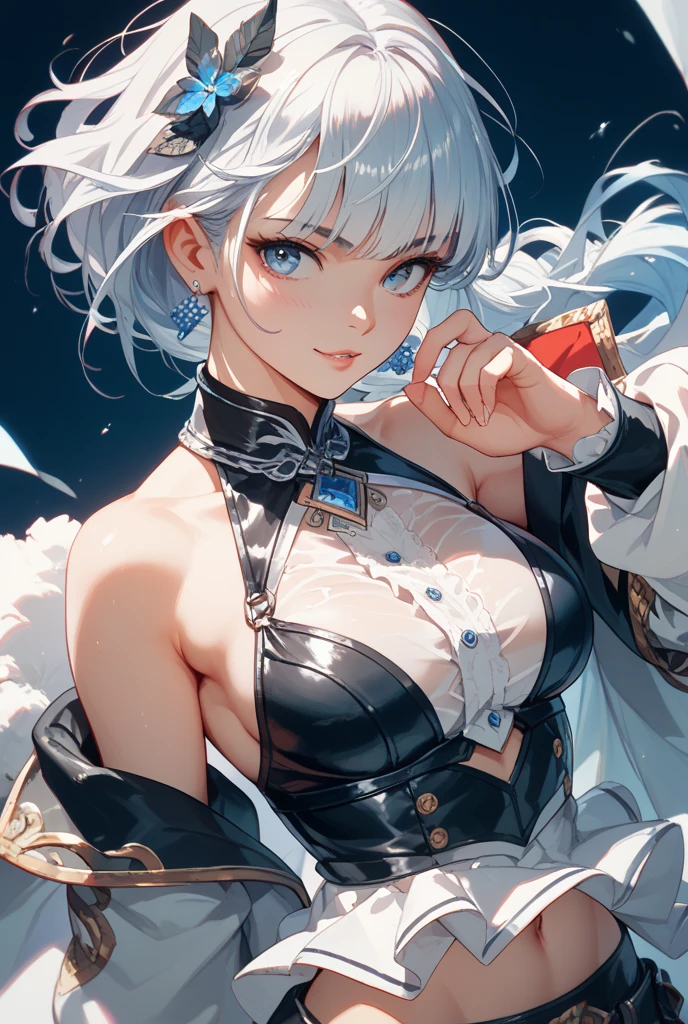 slight smile、slight cleavage、titmouse