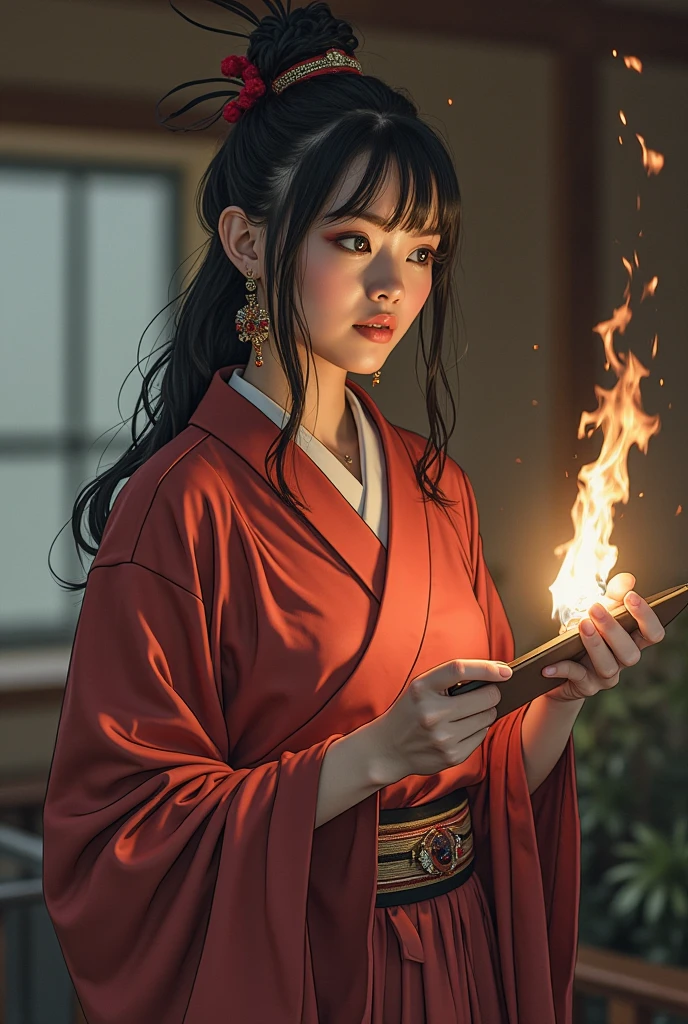 1girl, (hanfu), glowing, sidelighting, wallpaper,12k resolution image.