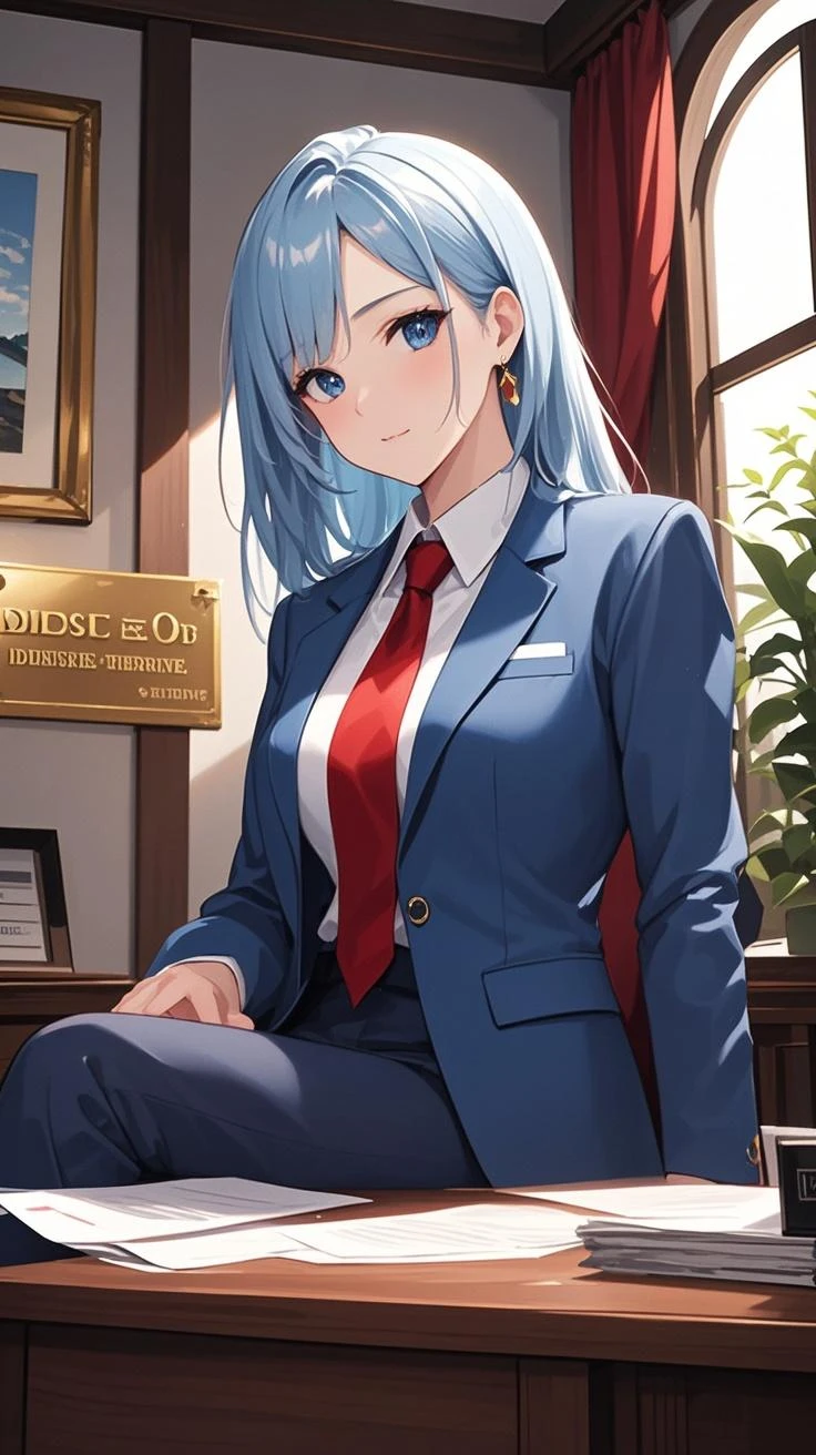 (masterpiece, best quality, detailed), 1girl, solo, looking at viewer, aaaqua, long hair, blue hair, hair rings, hair ornament, 
pant suit, suit, formal, black suit, black pants, necktie, white shirt, sunglasses, indoors, casino, chandelier, roulette, <lora:midfinger-wasabiya:1>, middle finger, evil smile, smirk, smile, parted lips, shaded face