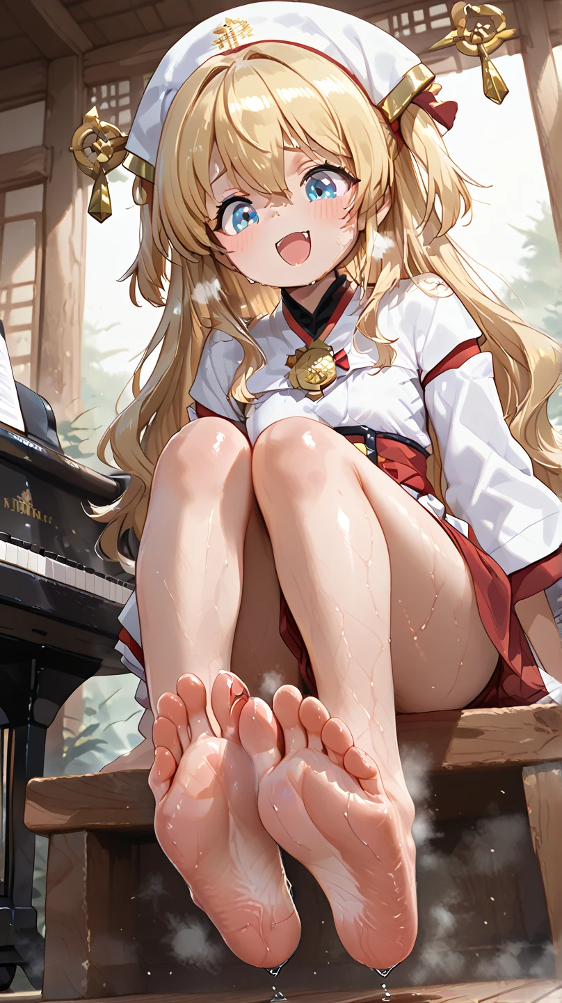 Dark color depiction、、Kindergarteners、、、child、childの小さな体、(masterpiece, Highest quality:1.2), alone, One girl, umpd gold ship, pillbox hat, Red dress,No sleeve, White Pantyhose, boots, Horse tail, blush、in the forest、Pussy、Thick white love juice、Drip a large amount of love juice、Background Nature、Intense masturbation、Intense masturbation、blush、Close your eyes and scream、Sweat、Pleasure、Stand up with your legs open、Spread your legs、orgasm、Pee、incontinence、Pussyに指を入れる、Touching the groin、Clothes are see-through、Pussyをいじる、Pussyを穿る、Climax、To convulsions、Feels good、heart、Nipples are visible through the
