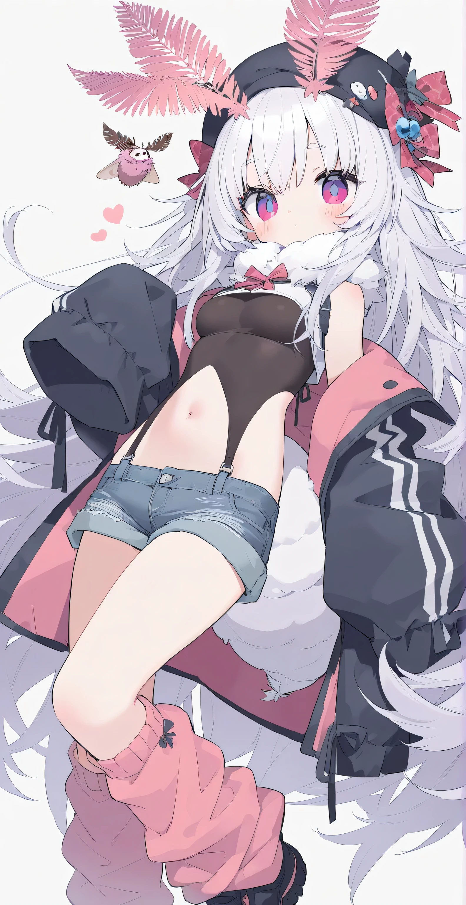 (Best Quality), (masutepiece), (super detailed), Sharp Focus, eyesgod, brown_Eyes, up looking_viewer, Solo, Furry, animal_ear, Upface, tail, School Dress White Shirt, bare stomach, White bra, white panties, From below, Navy blue hair, White ears, purplish red eyes, Thick eyebrows, Baby face, Open mouth, a child girl, kids, Spread legs apart, back arms, Double-toothed, mesugaki