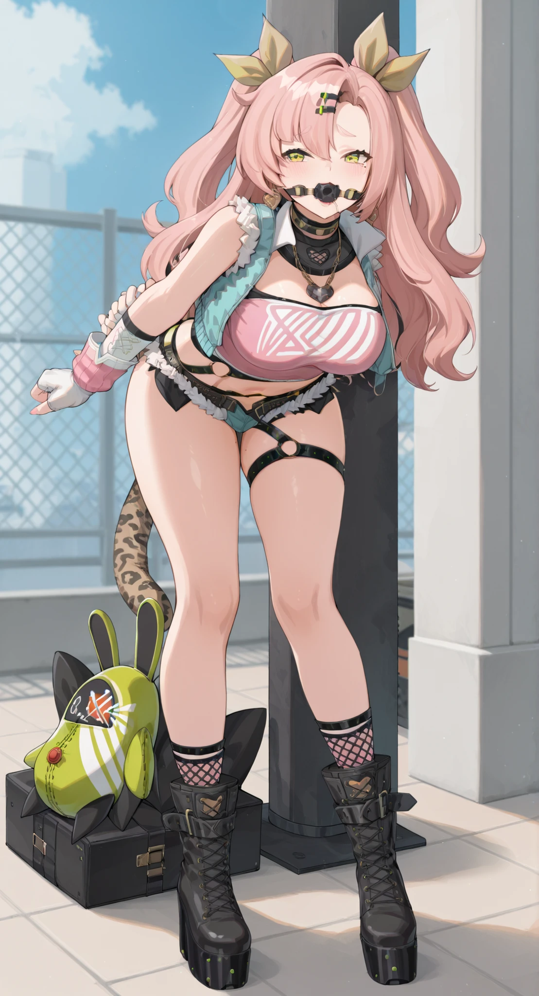 a cartoon picture of a woman with pink hair and horns, seductive anime girl, oppai cyberpunk, biomechanical oppai, bunny girl, inspired by Masamune Shirow, rogue anime girl, anya from spy x family, thicc, detailed anime character art, anime character, female anime character, cutesexyrobutts, anime character art, guilty gear art style