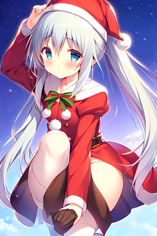 kawaii girl、Long、Braiding、santa claus、Sled、fullmoon