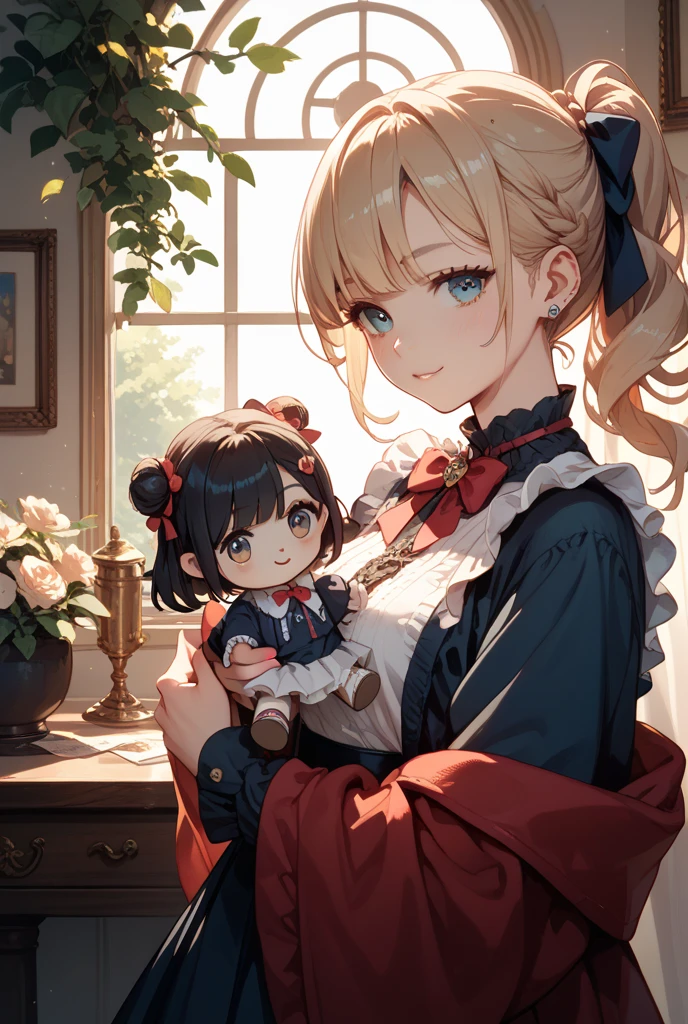 masterpiece, Highest quality, One girl, alone, ((Mature Woman)), Round pupils, long hair, hair, Princess, Black Dress, Fantasy, Happy, View your viewers, comics, anime, (oil)