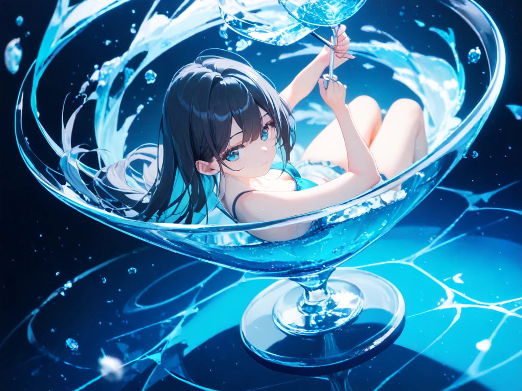 (a girl:1.1,athlete:1.1)(roller skating:1.1)(dynamic pose:1.1),swimsuit with a skirt,blue eyes,long eyelashes,beautiful detailed lips,a vibrant ice rink as the background,professional lighting,highres,realistic,frozen winter scene,vivid colors. Black short hair