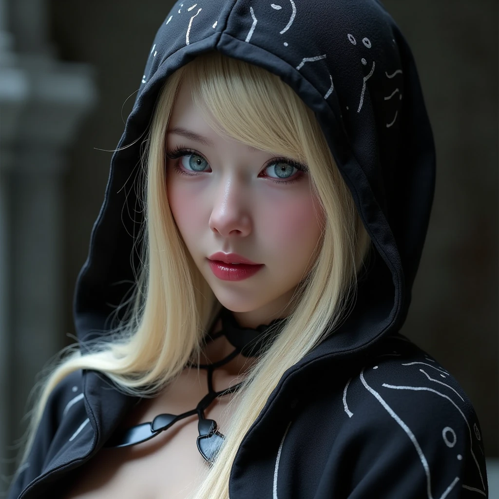8K, Top Quality, Intricate Details, Ultra Detail, Ultra High Resolution, Masterpiece, close up shot, (full body: 1.1), Slender, Smile, (Makeup: 0.4), ((,)), (Fluffy blue Eyes: 1.21), (()), 1girl, solo, 1 girl, ((cammy white, blonde hair, bangs, short hair, blue eyes, antena hair, abs, scar on cheeks )), close up shot, , ((tall)), (((fit body))), (((slim face))), sharp face, (( )) , (detailed face), sharp face, small lips, ((abaya,)), , ((abaya)), detailed face, detailed breast,((abaya)) , ((detailed nipples)), detail ass, Narrow Waist, Skinny, tall , 175 cm tall, Muscular, Navel, Exposed Abdomen, Pointed Chest,, Beautiful girl with accentuated slender abs: 1.4, Six Pack Abs: 1.4, Bust Botox, Big, Perfect Body, detail leg, (( dark background)), black background,