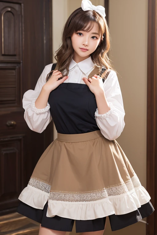 (masutepiece, Best Quality:1.2), 8K, 85 mm, Official art, Raw photo, absurderes, 1girl, japanese woman, 14 years old, A dark-haired, (Blue eyes, Lolita Fashion, sweetlolita, Gothic, Dress:1.2), Idol face, Upper body, Beautiful Girl, gardeniass, Copenhagen, Short sleeve, Elegance, Sophisticated, gardenia, Film grain, chromatic abberation, Sharp Focus, face lights, Dynamic lighting, Cinematic lighting, (drooping eyes:1.4), large round eyes, finely detailed face, ((blush, smile shyly, Looking at viewer:1.2)), middle sized breast, tensile breast, round big eyes, narrow waist, small nostrils, (camel toe:1.4), (((tucking up the skirt, White panties are visible, Sujiman, slit))), (cotton panties:1.2), (solid panties:1.2), (plain panties:1.2), (ornament-free panties:1.2), thin matte fabric cotton panties,
