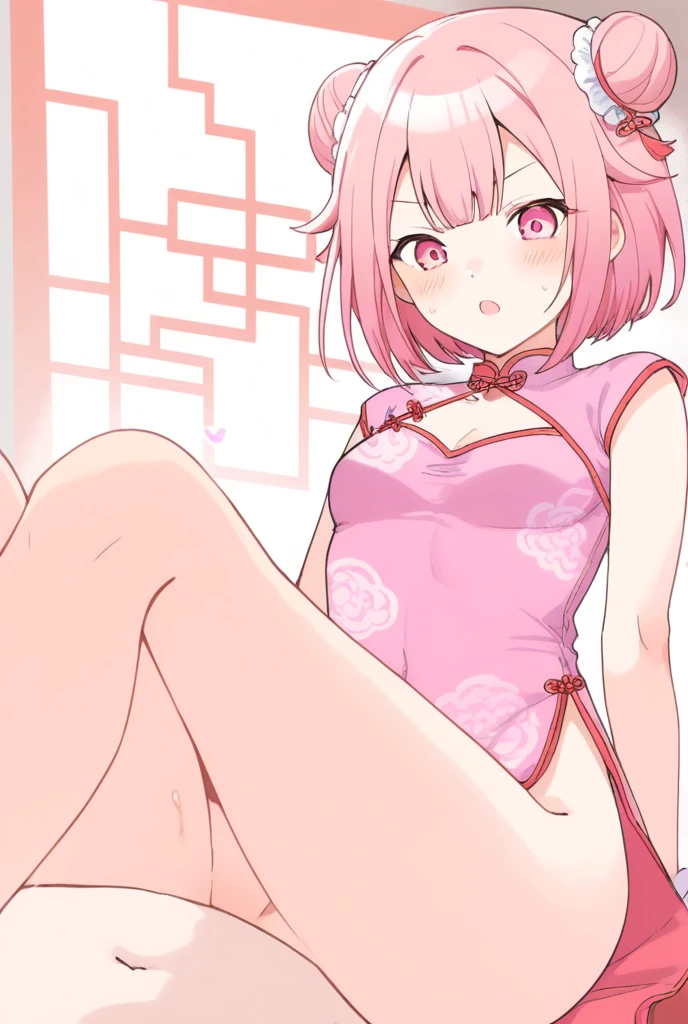(masterpiece:1.2, best quality), 1girl,solo, large breasts, full body, headband, pink hair, short hair, green eyes, lipstick, red dress, bare shoulder, looking back, sakura, haruno_sakura, naked, sexy, transparent kimono.little pubic hair, silver pubic hair, white skin with a pinkish tint, beautiful lips, perfect mouth, pink eyes, wearing red sandals, perfect little feet, pink painted nails, holding a medical record in one hand (long pink nails), holding a syringe in the other hand, orgasmic face, clear liquid dripping from her pussy.