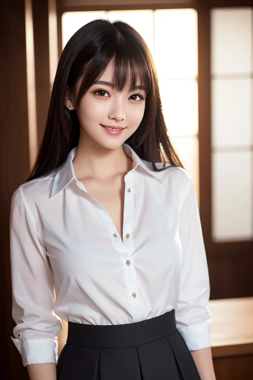 Group photo, Group photo, Very beautiful women, Highly detailed eyes, Highly detailed face,  Sexy and highly detailed lips, Super detailed everything, Attractive woman, Black Choker, blue eyes, Very long eyelashes, bangs, Big Breasts, ((smile)), highest quality, masterpiece, ((Slim face)), Japanese actress, servant, ((High nose)), ((Tight shirt、See-through shirt)), Happy atmosphere, Fun smile, Conference tables、Bright lighting、White skin、palace