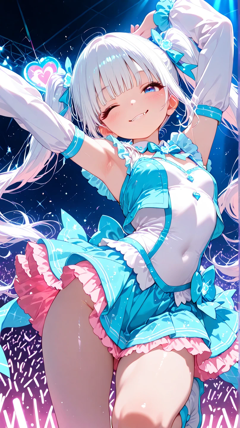 (masterpiece、Highest quality、Official Art、beautiful:1.2、8k resolution)、(One Girl:1.3)、hatsune miku、Twin tails,Big Breasts、F cup breasts,Chubby Beautiful Girl, White ball gown, Vibrant pastel colors, (colorful), long flowing liquid pink hair, Magic lights, sparkling magic liquid, inspired Glen Keane, inspired By Lois Van Baarle, Disney Art Style, By Lois Van Baarle, An aura that glows around her, Glen Keane, Shining halo、Digital Painting, Flowing shiny hair, Shiny, Flowing Hair, beautifulデジタルイラスト, Fantasy Background, Whimsical Fantasy Background, Detailed patterned lingerie, Highly detailed lingerie, Emphasize cleavage、Sharp focus, Sparkling eyes, Liquid watercolor background、Chubby body type、Thick thighs、Large Breasts、Big Ass、Big Ass、