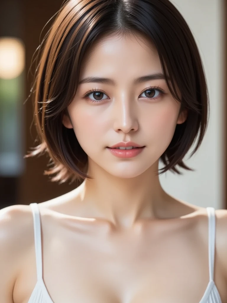 (Photo taken by Canon EOS R6, 85 mm, 1/1250, F/2.0, ISO 400)、extra detailed body、extra detailed face、best qualtiy:1.2)、femele、looking at the viewers、(JINS)、(Random background:1.4)、full body Esbian、Precise proportions、(Japan Person Model)、18 year old girl、Slim model、小柄、Hairstyle is random、Super Big Smile、long legged、small ass、鎖骨、abdominals、Double weave、A Japanese Lady、beautiful and delicate face、fair white skin、authentic skin、(详细的脸)、Well-formed round face、pores、超A high resolution、 8K、parameters Best quality、masterpiece、(realisitic:2.0)、detaileds、Skin Details、Hairstyle is random、beautidful eyes、An Asian girl、Slimed、Beautiful fece、Studio Lighting、(((teats)))、Natural abs、bare shoulders、oval-face、二重まぶた、Central eye、独奏、((Thin natural pink areola))、delicate and sexy(鎖骨:1.3)、(shinny skin:0.8)、(masterpiece:1.4)、(top-quality:1.4)、natural(Perfect breasts with good shape:1.25)、shiny lip、(SFW)、(One nipple on one breast)、((huge tit))、((small areolas))、((an ultra-Small Face))、((pubick hair))、Hold your chest up with your upper armpits