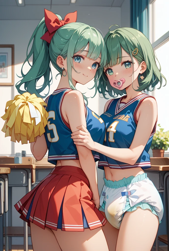 (Battle Festival style) (beautiful fighting pose, high kicking pose), (solo:2, 15 yo), (beautiful ponytail), (beautiful detailed green hair long hair), (best fighter girl, cute yellow eyes, smile, medium tits), in a tank top, hot pants, break, in the battle game Colosseum, BREAK, perfect ???????, masterpiece, best quality, 16k, beautiful detailed grow, daydreaming expression.