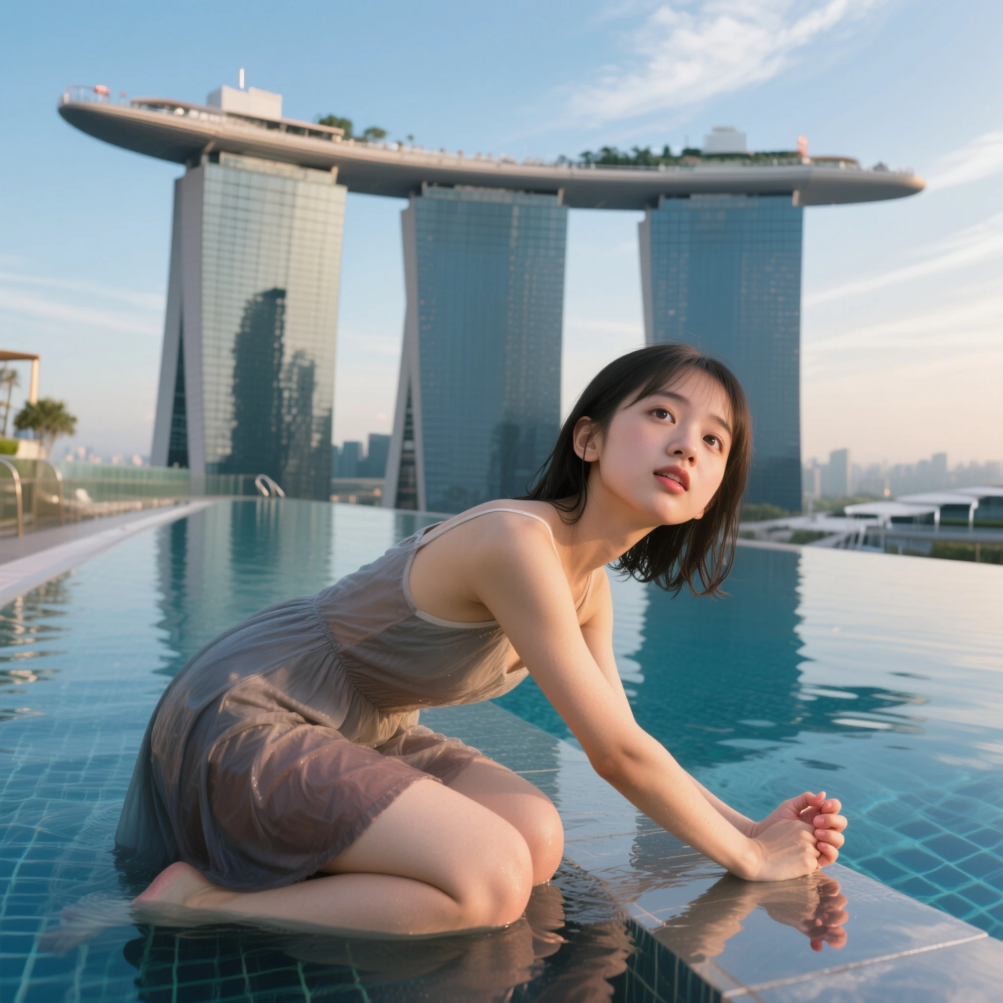 280th floor infinity pool,The tallest building in the urban forest,Around bonsai,Luo Han Song,coconut palms,tulips,Rose flower,Portrait Photogram,7 year old girl,Leaky shoulders,Cocked buttocks,Natural soft light,Mid-range lens,8k sexy girl pose, Very sexy pose, Tease,Areola 0.5,The urethral meatus is pronounced,acrobatic pose,elegant floating pose, Perfect dynamic pose, dramatic powerful pose, very artistic poses, powerful posing, doing splits and stretching,Cocked buttocks, beautiful and graceful