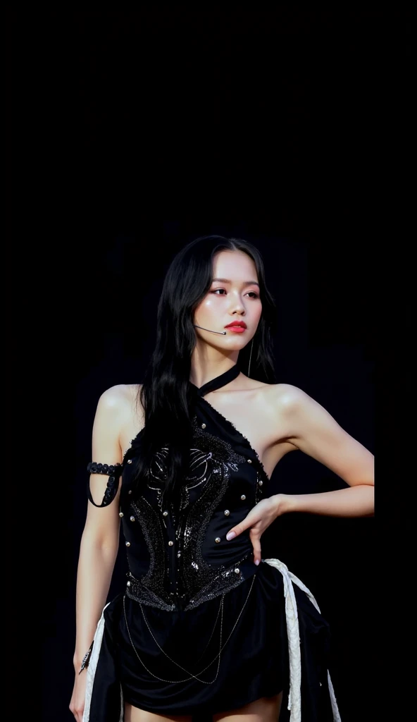 there is a woman that is standing in front of a mirror, Xision Wu, Wenfei Ye, gemma chen, Jiyun Chae, imagem vazada, Heonhwa Choe, com preto, Gongbi, Xintong Chen, Bae Suzy, TaeJune Kim, Ulzzang, Chengyou Liu, com cabelos longos, cindy avelino, ava max