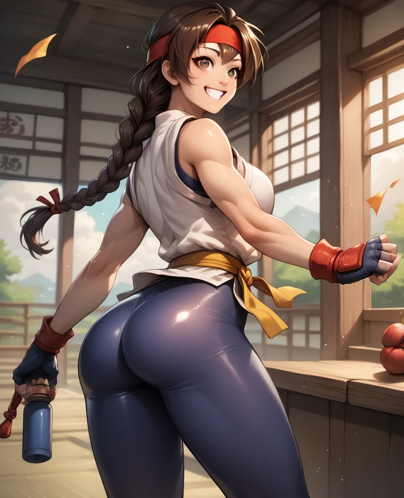 chun li, street fighter, belas coxas grossas, coxas sexys, , olhando para frente, belos olhos escuros, olhos detalhados, belo rosto, brown tights, botas brancas, sentada numa cadeiracom as pernas cruzadas, numa cidade chinesa de tarde