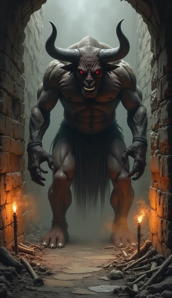 Images of a trained fantasy character chained up escaping from an asylum