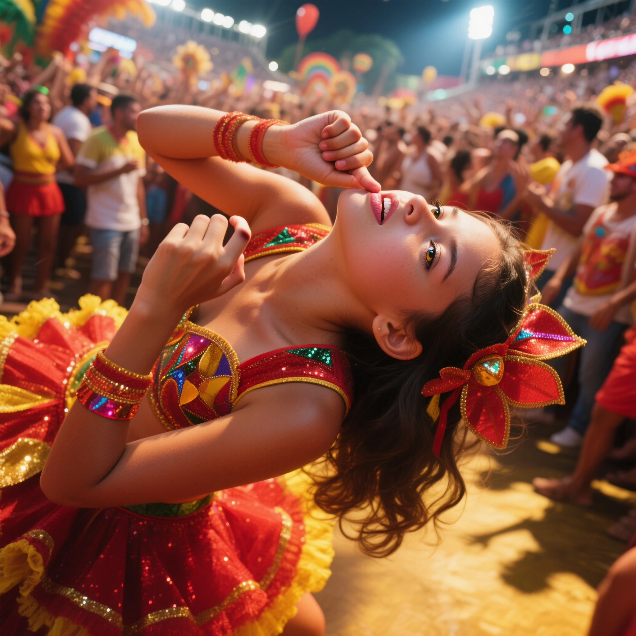detailed logotipo festa junina, colorful festival decoration, brazilian folklore, traditional party, vibrant colors, warm lighting, fireworks, flags, confetti, balloons, music, dance, festive atmosphere, detailed elegant design, intricate patterns, masterpiece, photorealistic, 8k, best quality