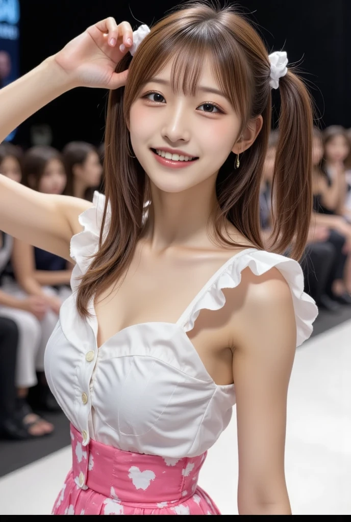 highest quality、Vivid、highest quality、Ultra - High resolution、High resolution、Detailed CG、8k unit wallpaper、Beautiful lighting、Shiny natural lips、eye shadow、Heavy eye makeup、Beautiful woman、((Straight brown hair:1.2))、((Pink Playboy Bunny Suit、rabbit ears hair band、A bow tie、cuffs、Fishnet tights、Large Breasts、Cleavage、))、Curvaceous beauty is the best、Smiling Kindly、Cute pose、Casino Room、Sparkling Light、Blur the background