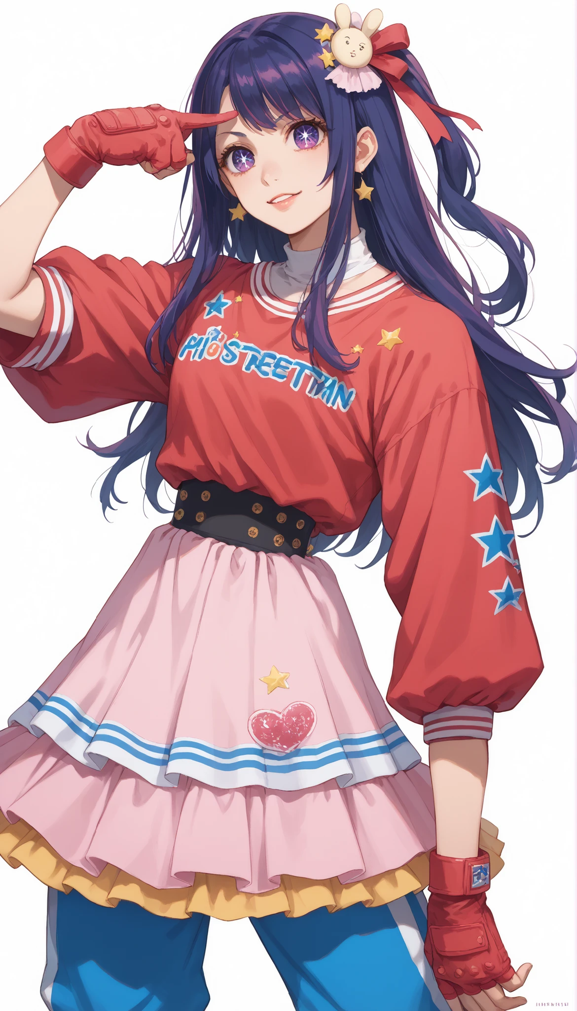 hoshino_ai_oshi_no_ko (((street style clothing))) , (((hiphop outfit))) 