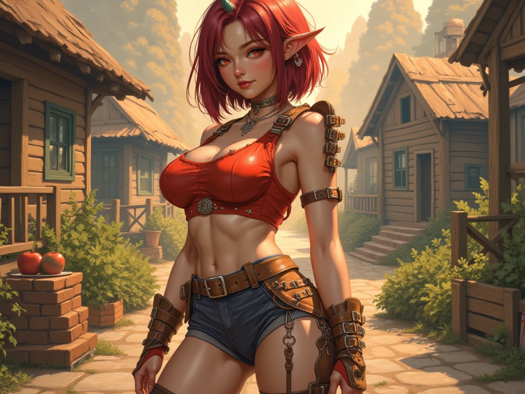 <lora:jak and daxter ashelin praxis:1.2> ashelin on a floating island, waterfalls, trees, pond, Lilly pads, full body, high detail, sharp focus