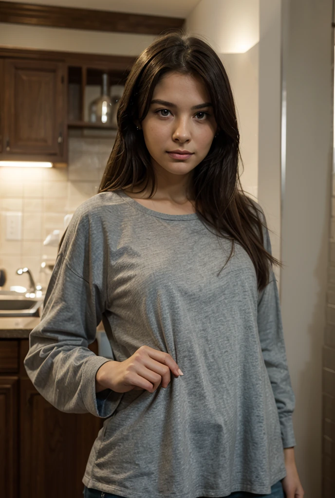 Change the color of the shirt to brown. I only saw half of it. It doesn't have to be very similar.
