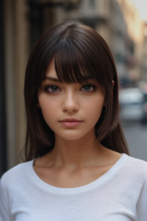 8k,HD,1girl,(shaggy bangs long hair:1.6),(brown white hair:1.8),(huge size breast:1.5),(tired face:1.8), pretty face,detail skins,realistic detail hairs,realistic face and eyes,Detailed beautiful delicate eyes,long wide lips,glossy lips,mole marks upper lip,no lipstic color,normal lips color,sensual curve of oral fissure lips,long thin oral commissures,,little cute smile,shiny hair, beautiful girl, ,soft light,realistic background, (from front below view:1.3), ,nokia_sutasinee