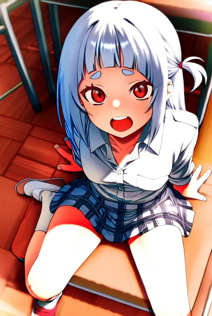 Young girl with grey hair, ((fringed and curly hair)),((curly short twintail)), curly hair ,(red eyes),, ((small bushy eyebrows)), wearing gothic ta clothing, loli, to school, bored eyes, bored face (Zankuro) drawing style by zankuro artist, Zancrow style, image uploaded in R34, walking to school, flirty smile , suddenly having sex in public, ((doggy style sex)), ((public sex )) naked ass in the male crotch, old man , ((being raped by a decrepit old man in a dirty alley, (reverse cowgirl position), (riding a well defined penis entering ir her vagina ) bubbling semen)) ((male pov)), ramdom people watching her in the background