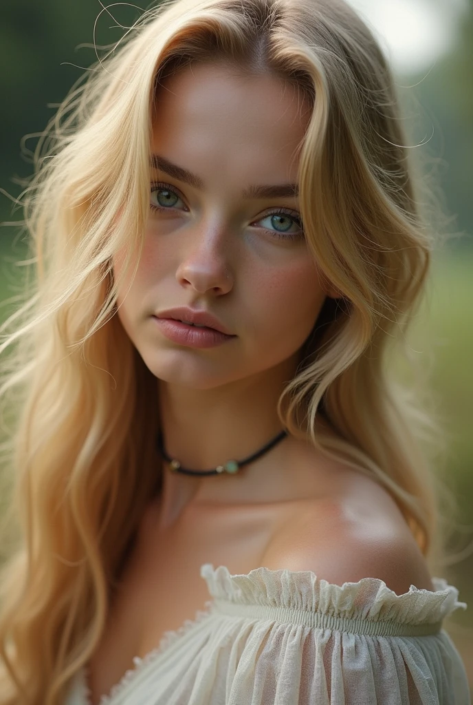 bright look、photorealism、highest quality、Super high resolution、picture、The most beautiful Nordic girls photos、cute and beautiful face details、small face、Black sleeveless dress、belt、big breasts、Slender、17 years old、Crystal clear white skin、beautiful clavicle、big light blue eyes、cowboy shot