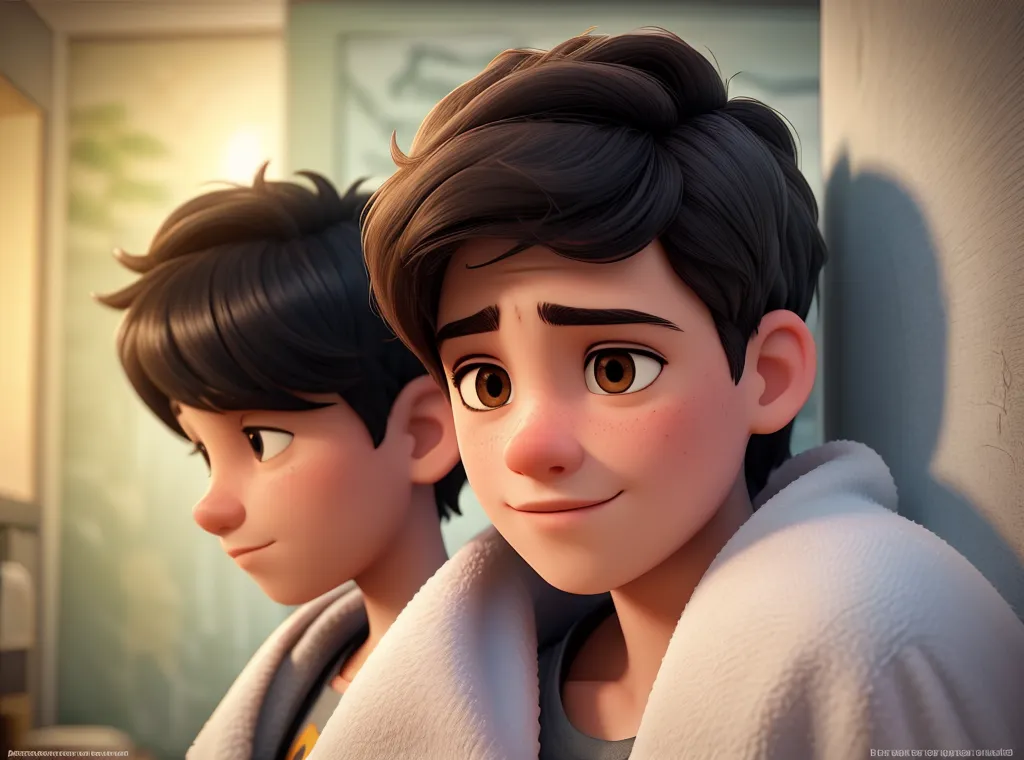 a girl with short hair, hugs with her parents looking at the night sky, pixar style