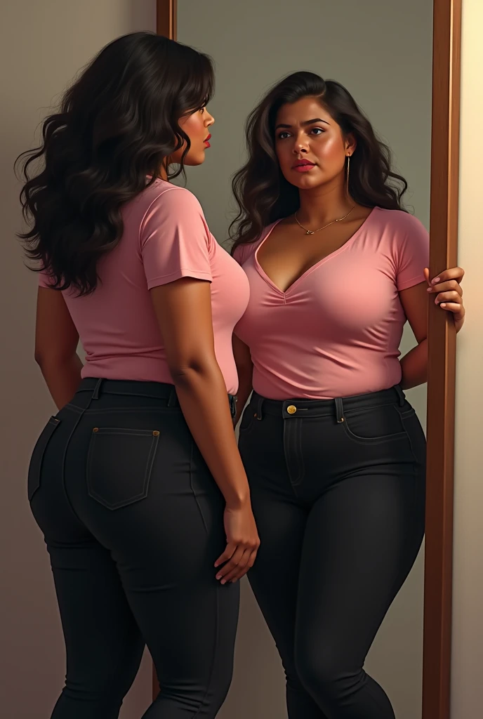 thick black nurse woman , curly hair  , curvey

